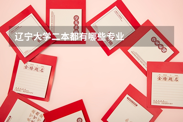 辽宁大学二本都有哪些专业