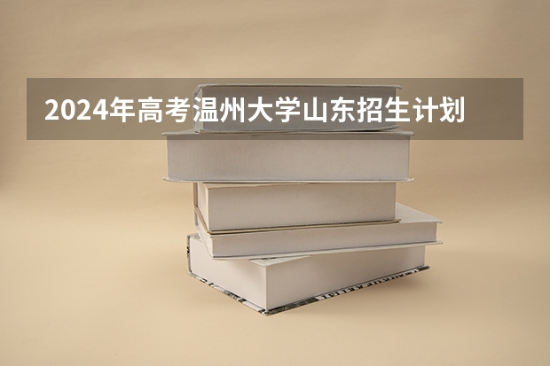 2024年高考温州大学山东招生计划（招生人数多少）