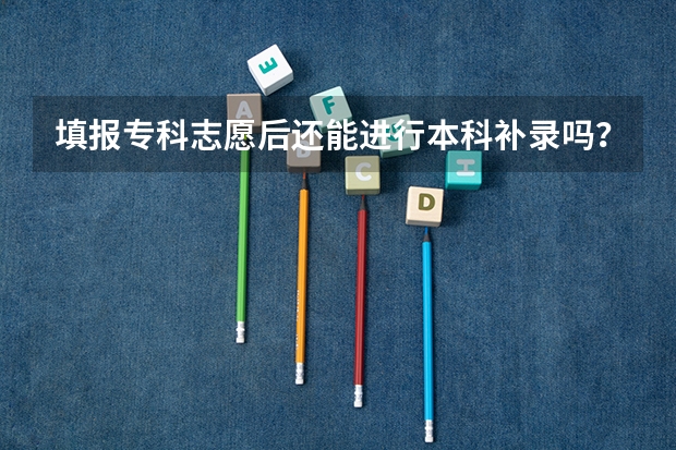 填报专科志愿后还能进行本科补录吗？