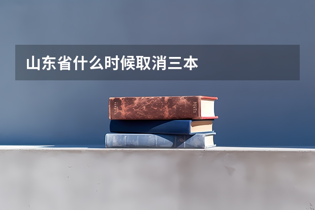 山东省什么时候取消三本
