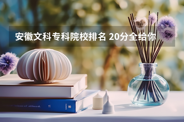 安徽文科专科院校排名 20分全给你 求安徽高考理科各分数段排名表！！