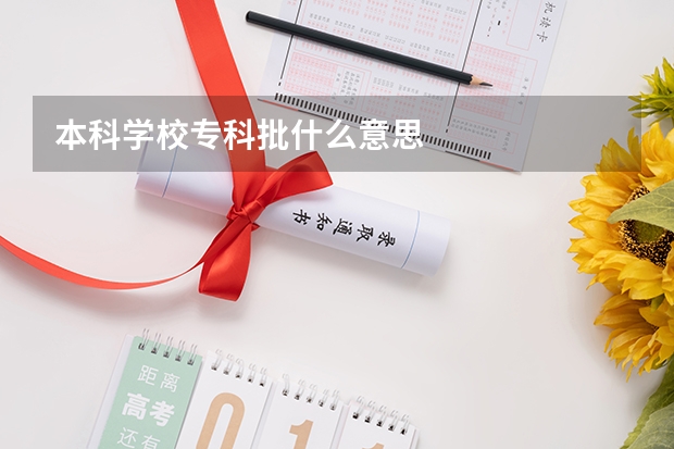 本科学校专科批什么意思